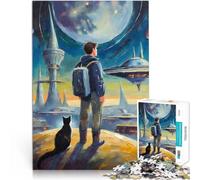 2000 Adult Pieces Jigsaw Puzzle Space Adventure with a Cat pädagogische Herausforderung Heimdekoration70x100cm