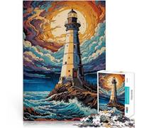 2000 Adult Pieces Jigsaw Puzzle starry night lighthouse Pädagogisches Familienspiel Geburtstagsgeschenk, Geschenke, Wandkunst70x100cm