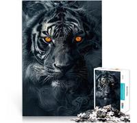 2000 Adult Pieces Jigsaw Puzzle Tiger in Black Smoke Made of cardboard for and 14 years and over Each piece is unique - Fun and challenging game for the whole ideas。size:70x100cm