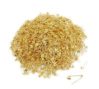 2000 Exquisite and Small 19mm Safety pins, Metal Sewing Clothing Accessories, Trimming and Fixing Safety pins (Gold)