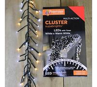 2000 LED (25m) Premier Cluster Christmas Tree Lights - Timer - Cool & Warm White