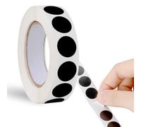 2000 Pcs 0.5 Inch Dot Stickers Round Circle Stickers, 1/2" Black Round Colored Coding Labels Dot Sticker, Adhesive Writable Blank Circle Dots Sticker for Classroom Office Shop