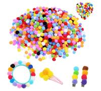 2000 Pcs 10mm Pom Poms Cheerleading Balls for Crafts Making DIY Creative Crafts Decorations,Assorted Mixed Color Soft Flutty Mini Pom Poms for Adults Craft Enthusiasts DIY Creative Art
