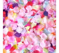 2000 Pcs 5 cm Colorful Artificial Rose Petals Fabric Flower Petals Flower Girl Basket Fillers Valentine's Day Table Scatter Confetti Wedding Aisle Scatter Anniversary Flower Decorations