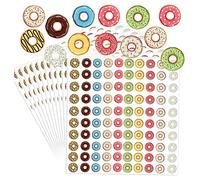 2000 Pcs Hole Label Loose-Leaf Paper Hole Reinforcement Stickers Assorted Donut Designs 0.25 inch Binder Hole Reinforcements Labels for School, Home and Office Hole-Punched Pages