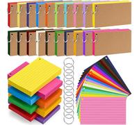 2000 PCS Index Cards 3x5 In Colored Flash Cards with Ring, 20 Colors Punched Lined Flashcards Ruled Index Cards Notecards Study Cards Heavy Note Card for Studying Office To Do List