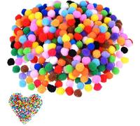 2000 pcs Mini Pom Poms for Crafting, 10mm Assorted Fluffy Pom Poms, Assorted Colours Pompoms for Crafting, Small Pom Poms, Multicolor Fuzzy Pompoms Balls for DIY, Decorations, Craft Making