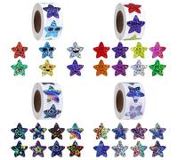 2000 pcs Reward Star Stickers for Children, Shiny Glitter Stickers for Kids, Motivational Teacher Sticker for Students, Sparkly Holographic Star Sticker for Children Reward, Classroom's Chart