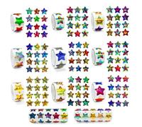 2000 Pcs Reward Stickers for Children Students, Star Sticker, 10 Roll Self Adhesive Shiny Stickers, Motivational Smiley face Star Sticker for Teachers Classroom