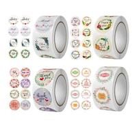 2000 PCS Round Floral Thank You Stickers, Small Business Thank You Stickers for Baking Packaging, Envelope Seals, Packing Supplies, Love Thank You Sticker for Wedding, Birthday, Party Gift Wrap Bag