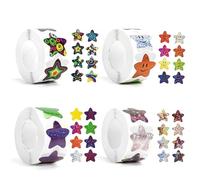2000 Pcs Star Stickers for Children,2.5cm Teacher Stickers for Crafts & Activities,4 Rolls Self Adhesive Shiny Motivational Reward Sticker for Children,Teachers Classroom and Students (2000pcs)