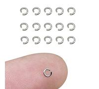 2000 pcs Very Small 0.5x3mm Stainless Steel Split Rings Open Jump Ring Connector Rings for Jewelry Making Necklaces Bracelet Earrings Keychain DIY Craft (11673)