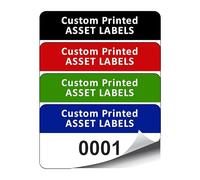 2000 Personalised Custom Asset Tag Labels - 50mm x 25mm Permanent Synthetic PP Labels - Simply Choose a Colour, Add Text and Identify Numbers Required - (P/NO. CALN6)