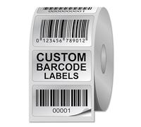 2000 Personalised Custom Barcode Labels - 38mm x 20mm Permanent Silver Polyester Labels - Simply Choose Your Barcode Format and Identify Numbers Required (P/NO. CBSL3)