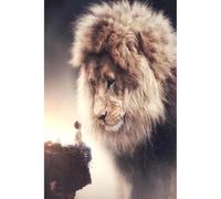 2000-piece（100x70cm） jigsaw puzzle of humans and lions, animal jigsaw puzzle, brain-teasing family game and wall decoration