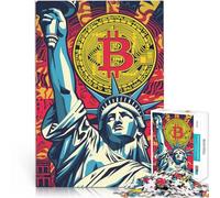 2000 Piece Adult Puzzles Bitcoin Statue of Liberty Made of cardboard for and from 14 years and over Family game for and A work of art。size:70x100cm/27.5x39.3inch