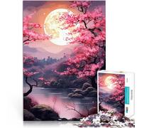 2000 Piece Adult Puzzles cherry blossom and moon Made of cardboard for and from 14 years and over fun games for families Difficult Hard Gifts for Women Men 。size:70x100cm/27.5x39.3inch
