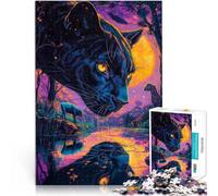 2000 Piece Adult Puzzles “Color painting black panther” Made of cardboard,Suitable for people aged 14 and above Train your brain and your hands because it is ideal as a gift for the whole family。
