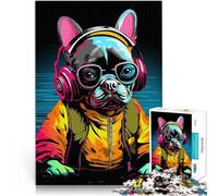 2000 Piece Adult Puzzles French Bulldog Music Dog Made of cardboard for and from 14 years and over Precision cutting Gift For Birthdays。size:70x100cm/27.5x39.3inch
