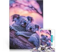 2000 Piece Adult Puzzles Koala Hug at Sunset lustige Spiele für die ganze Familie mit passendem Poster und Quizblatt70x100cm