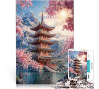 2000 Piece Adult Puzzles Pagoda By The Lake Made of cardboard for and from 14 years and over Family Fun It is ideal as a gift for the whole family。size：70x100cm/27.5x39.3inch