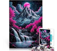 2000 Piece Adult Puzzles Pink Moon Waterfall Made of cardboard for and from 14 years and over fun games for families Difficult Hard Gifts for Women Men 。size:70x100cm/27.5x39.3inch