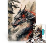 2000 Piece Adult Puzzles Vintage Inked Dragon Spielzeug Lernspiele Stressabbau Künstlersammlung, Bildende Kunst70x100cm