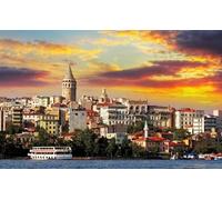 2000 Piece Classic Puzzle Sunset Landscape Of The City Of Galata In Istanbul Türkiye 70x100CM