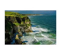 2000 Piece Jigsaw Puzzle Cliffs Near Portrush In Northern Ireland, Scenic, Jigsaw Puzzle, 1 Set, 2000 Pieces, 2000 Content Count, 2000 Count, All Ages 70x100cm