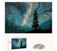 2000 Piece Jigsaw Puzzle for Adults,Abstract & Starry Sky Premium Wooden Puzzles with Poster,Classic Cut,Interlocking Pieces for Home Decor & Mindfulness 30 x 41 in - Aged 14+ Only (Not a Toy) P3#100