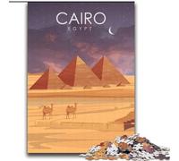 2000 Piece Jigsaw Puzzle for Adults And Teenagers Cairo Egypt Pyramids Art, for And from 14 Years And over Educational Learning Toys Family Games Birthday Present 70x100cm