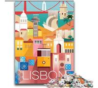 2000 Piece Jigsaw Puzzle for Adults And Teenagers Lisbon City Portugal Art, for And from 14 Years And over Educational Learning Toys Family Games Birthday Present 70x100cm