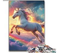 2000 Piece Jigsaw Puzzle for Adults And Teenagers Rainbow Unicorn,Stress Reliever Staycation Kill Time Wishlist with Santa Claus 70x100cm