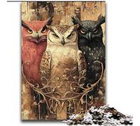 2000 Piece Jigsaw Puzzle for Adults And Teenagers Three Owls Charcoal Art Staycation Kill Time for Home Decoration 70x100cm