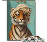 2000 Piece Jigsaw Puzzle for Adults And Teenagers Tiger in The Bathroom Charcoal Art Staycation Kill Time for Home Decoration 70x100cm