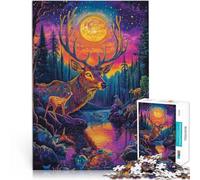 2000 Piece Jigsaw Puzzle for Adults Color painting deer Staycation: Zeit totschlagen Verbessern Sie das Gedächtnis70x100cm