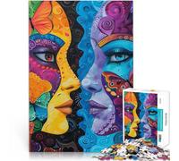 2000 Piece Jigsaw Puzzle for Adults Colorful Two Faces, Butterfly Dreams Präzisionsschnitt Für Paare geeignet70x100cm
