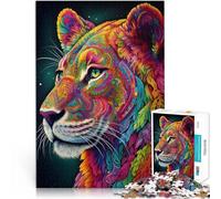 2000 Piece Jigsaw Puzzle for Adults “Cougar with colorful furr” Made of cardboard,for age 14+ Brainteaser As a gift for the whole family and friends。size:70x100cm/27.5x39.3inch