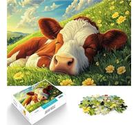 2000 Piece Jigsaw Puzzle for Adults Lazy cow chillout on meadow Quizspiel Wanddekoration Einzigartige Geburtstags- und Weihnachtsgeschenke70x100cm