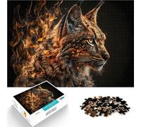 2000 piece jigsaw puzzle for adults Lynx made by fire Made of cardboard,Suitable for people aged 14 and above Intellectual game Best Gift for Adults and teenagers。size:70x100cm/27.5x39.3inch