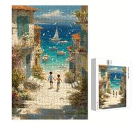 2000 Piece Jigsaw Puzzle for Adults, Ocean & Small Town Premium Wooden Puzzles with Poster, Classic Cut, Interlocking Pieces for Home Decor & Mindfulness 30 x 41 in - Aged 14+ Only (Not a Toy) P3#1019