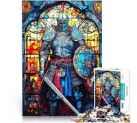 2000 Piece Jigsaw Puzzle for Adults Paladin Warrior Stained Glass Brain Teaser 70x100cm Secret Santa Gifts for Age 14+