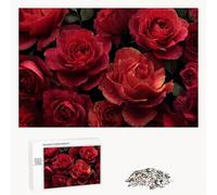 2000 Piece Jigsaw Puzzle for Adults, Red & Roses Premium Wooden Puzzles with Poster, Classic Cut, Interlocking Pieces for Home Decor & Mindfulness 30 x 41 in - Aged 14+ Only (Not a Toy) P3#584