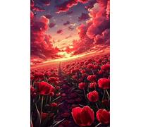2000 Piece Jigsaw Puzzle for Adults Red Tulip - Fun Challenges & Brainteasing Adult Jigsaws - Puzzle Games 2000 Piece