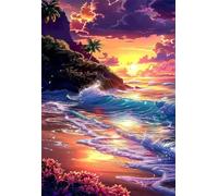 2000 Piece Jigsaw Puzzle for Adults Sunset Waves Beach - Fun Challenges & Brainteasing Adult Jigsaws - Puzzle Games 2000 Piece