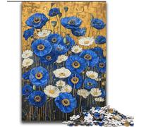 2000 Piece Jigsaw Puzzle for Adults Teens Field of Blue Poppies Challenging To Complete But Fun And Humorous Unique Birthday And Gifts 70x100cm