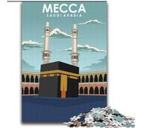 2000 Piece Jigsaw Puzzle for Adults Teens Mecca Saudi Aradbia Art, Stress Relief with Fully Interlocking Randomly Shaped Pieces for And 14 Years Old 70x100cm