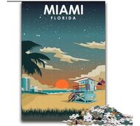 2000 Piece Jigsaw Puzzle for Adults Teens Miami Florida at Night,Help The Brain Exercise Addictive Toys to Cultivate Patience Wall Decoration 70x100cm