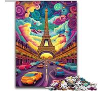 2000 Piece Jigsaw Puzzle for Adults Teens Psychedelic Eiffel Challenging To Complete But Fun And Humorous Unique Birthday And Gifts 70x100cm