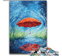 2000 Piece Jigsaw Puzzle for Adults Teens Red Umbrella on A Rainy Day Help The Brain Exercise Addictive Toys to Cultivate Patience Parent-child Interaction 70x100cm